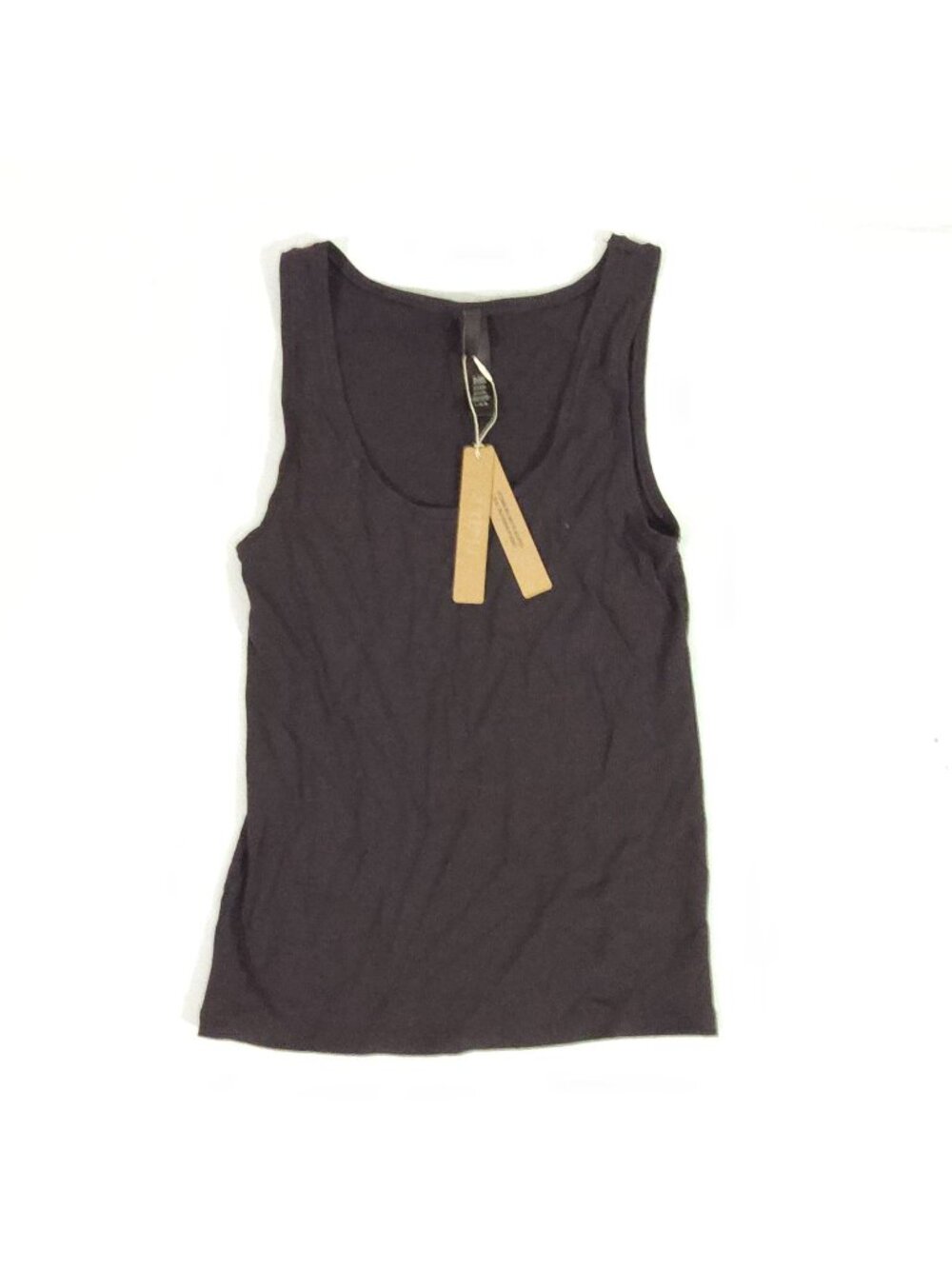 Skims Ribbed Tank Top Soft Lounge Scoop Neck Black Size L Brown